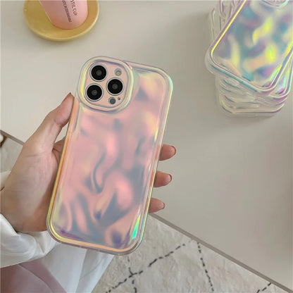 For iPhone 14 Pro Case TPU Laser Gradient Meteorite Pattern Phone Cover