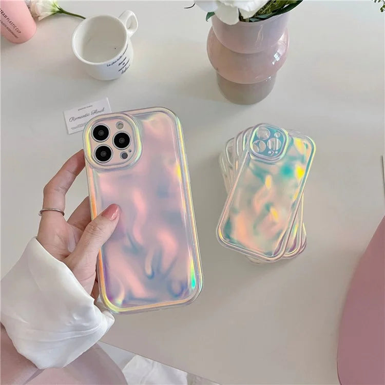 For iPhone 14 Pro Case TPU Laser Gradient Meteorite Pattern Phone Cover