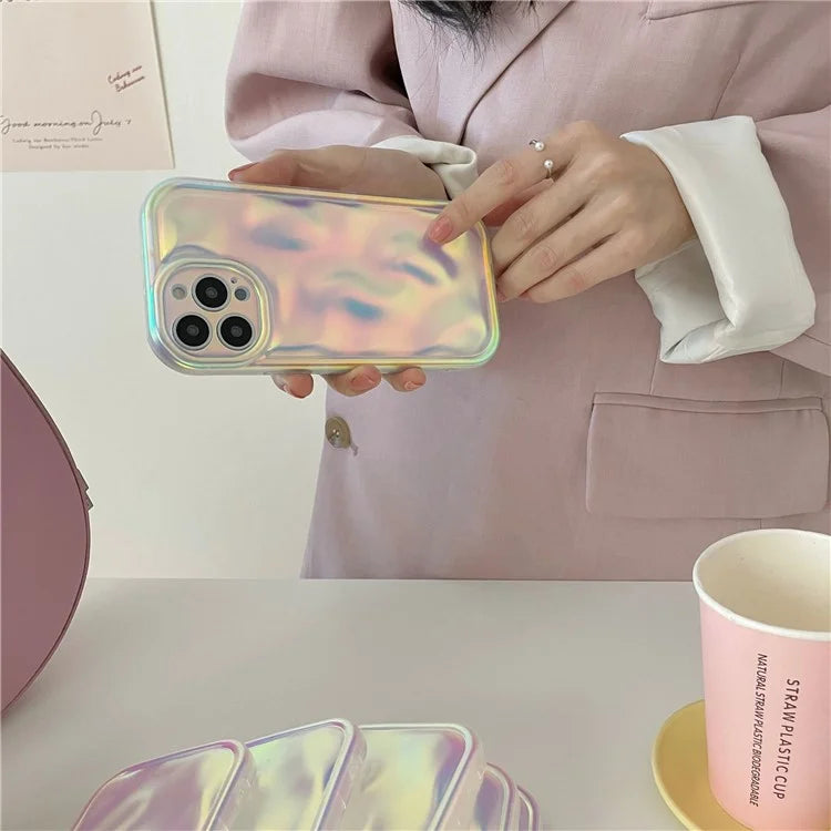 For iPhone 14 Pro Case TPU Laser Gradient Meteorite Pattern Phone Cover