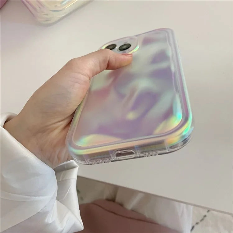For iPhone 14 Pro Case TPU Laser Gradient Meteorite Pattern Phone Cover