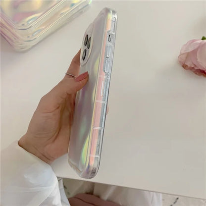 For iPhone 14 Pro Case TPU Laser Gradient Meteorite Pattern Phone Cover