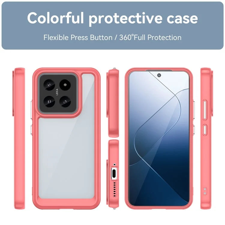 For Xiaomi 14 Case Anti-drop Shockproof TPU+Acrylic Mobile Phone Back Protector