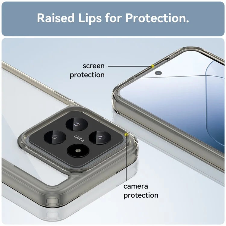 For Xiaomi 14 Case Anti-drop Shockproof TPU+Acrylic Mobile Phone Back Protector