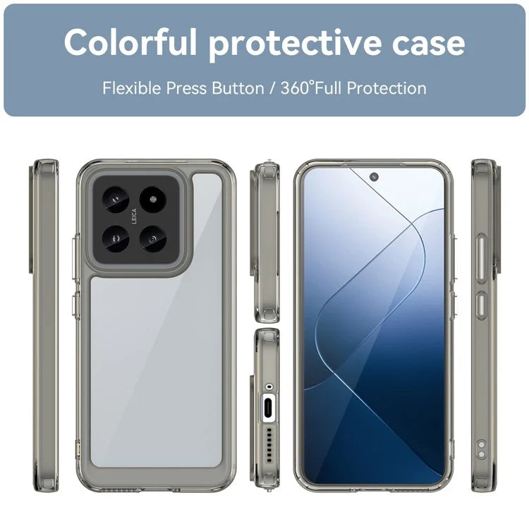 For Xiaomi 14 Case Anti-drop Shockproof TPU+Acrylic Mobile Phone Back Protector