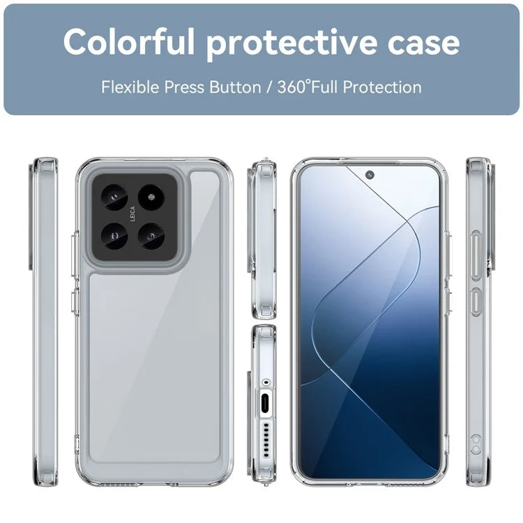 For Xiaomi 14 Case Anti-drop Shockproof TPU+Acrylic Mobile Phone Back Protector