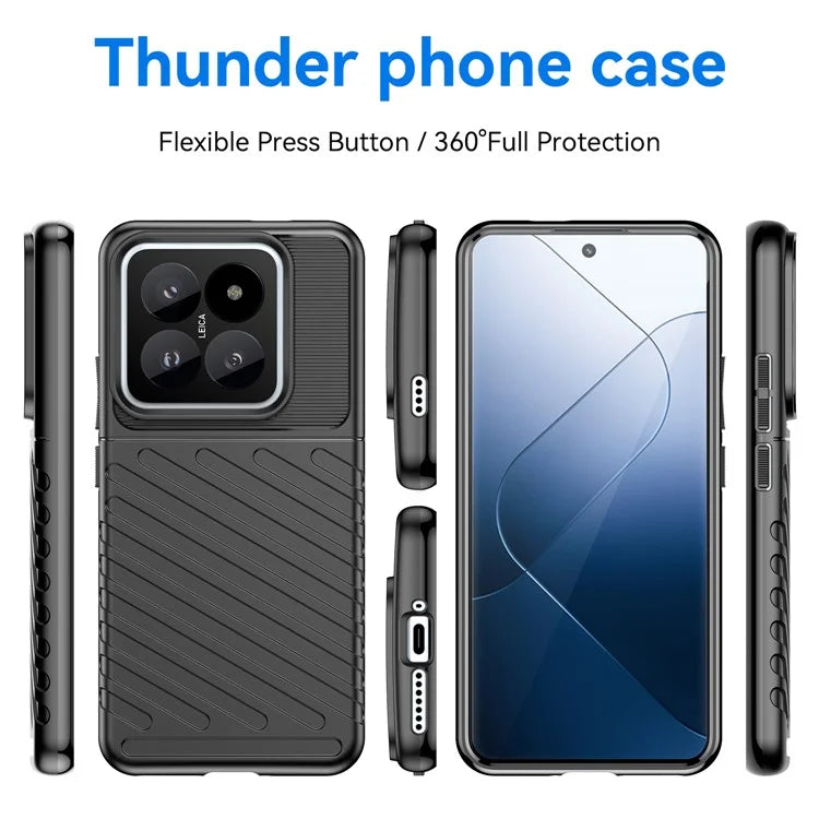 Thunder Series For Xiaomi 14 Pro Case Thicken TPU Cell Phone Cover Protective Shell