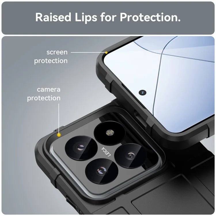 Phone Case for Xiaomi 14 Pro Slim-Fit Square Grid Texture TPU Phone Cover