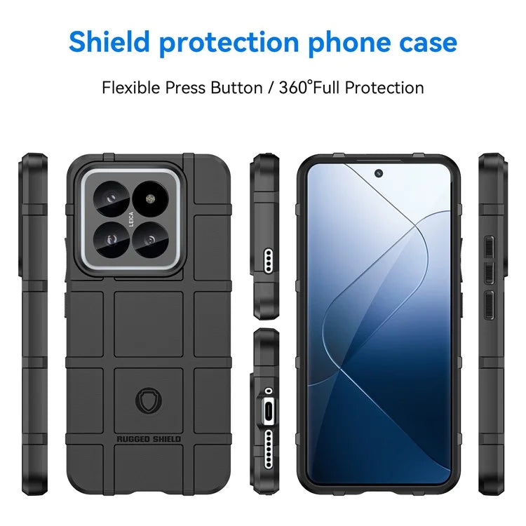 Phone Case for Xiaomi 14 Pro Slim-Fit Square Grid Texture TPU Phone Cover