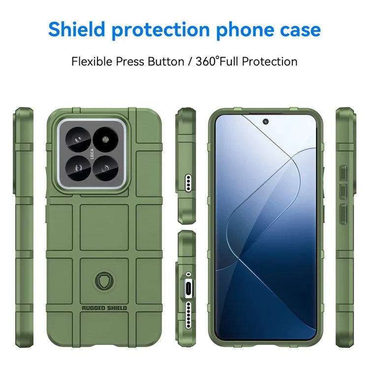 Phone Case for Xiaomi 14 Pro Slim-Fit Square Grid Texture TPU Phone Cover