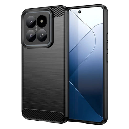 For Xiaomi 14 Pro Case TPU Carbon Fiber Texture Shell Slim-Fit Phone Cover