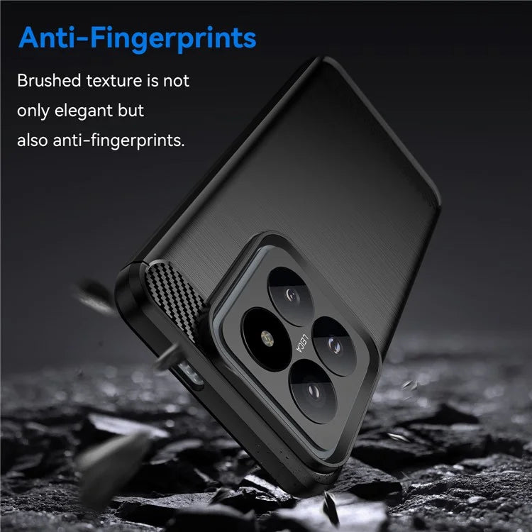 For Xiaomi 14 Pro Case TPU Carbon Fiber Texture Shell Slim-Fit Phone Cover