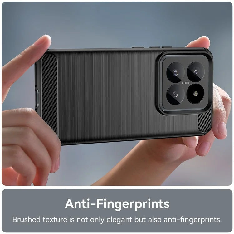 For Xiaomi 14 Pro Case TPU Carbon Fiber Texture Shell Slim-Fit Phone Cover