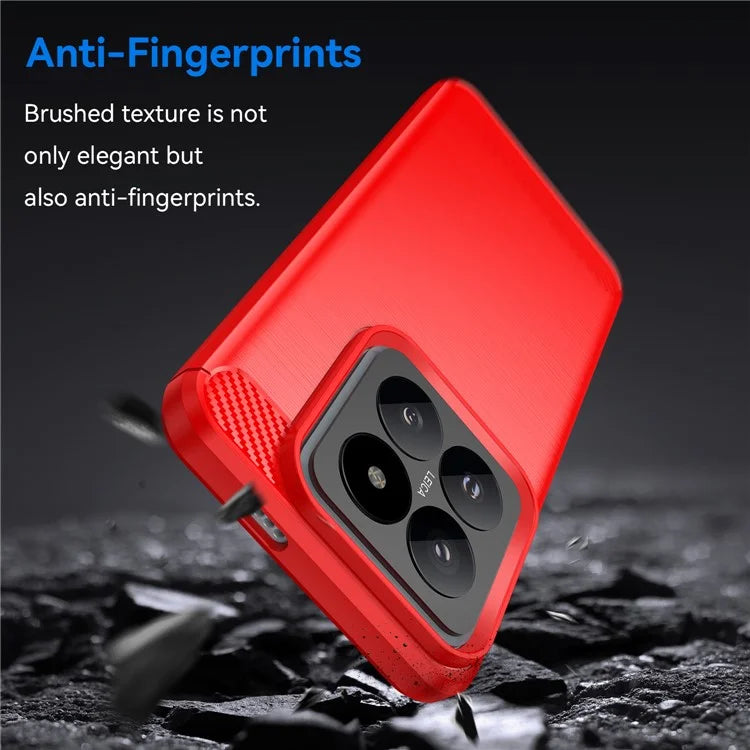 For Xiaomi 14 Pro Case TPU Carbon Fiber Texture Shell Slim-Fit Phone Cover