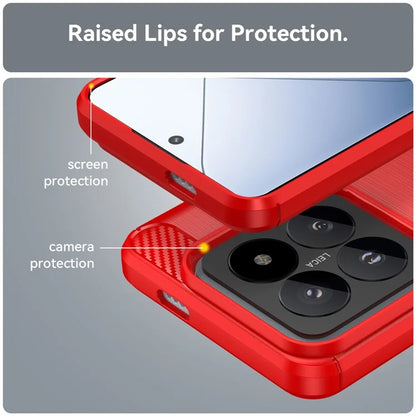For Xiaomi 14 Pro Case TPU Carbon Fiber Texture Shell Slim-Fit Phone Cover