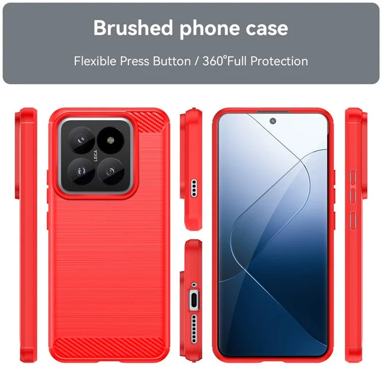For Xiaomi 14 Pro Case TPU Carbon Fiber Texture Shell Slim-Fit Phone Cover