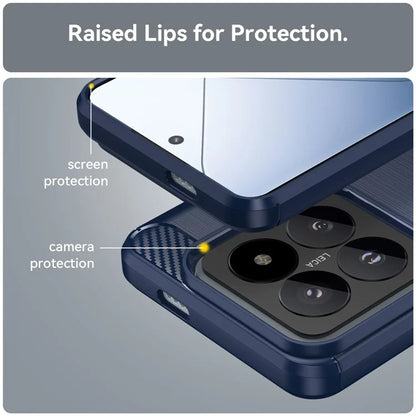 For Xiaomi 14 Pro Case TPU Carbon Fiber Texture Shell Slim-Fit Phone Cover
