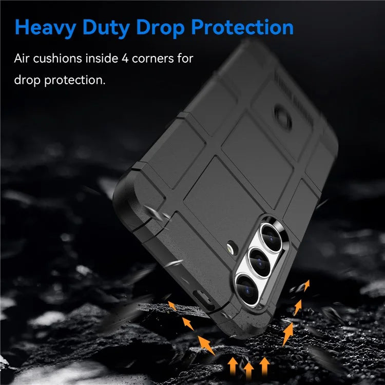 Square Grid Texture Shell for Samsung Galaxy S24 Flexible TPU Phone Case