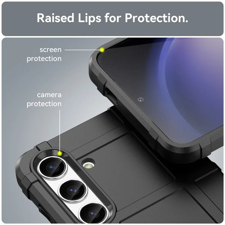 Square Grid Texture Shell for Samsung Galaxy S24 Flexible TPU Phone Case
