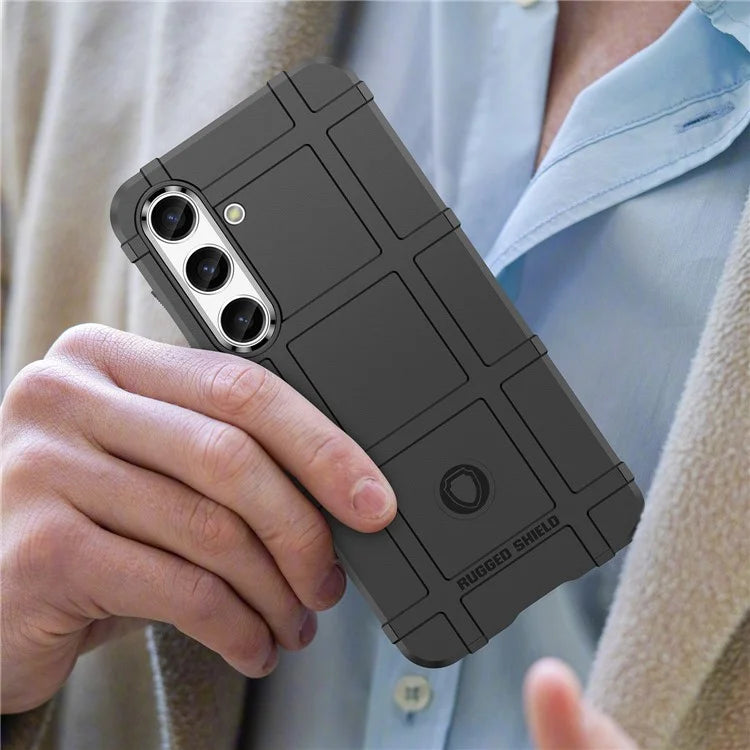 Square Grid Texture Shell for Samsung Galaxy S24 Flexible TPU Phone Case
