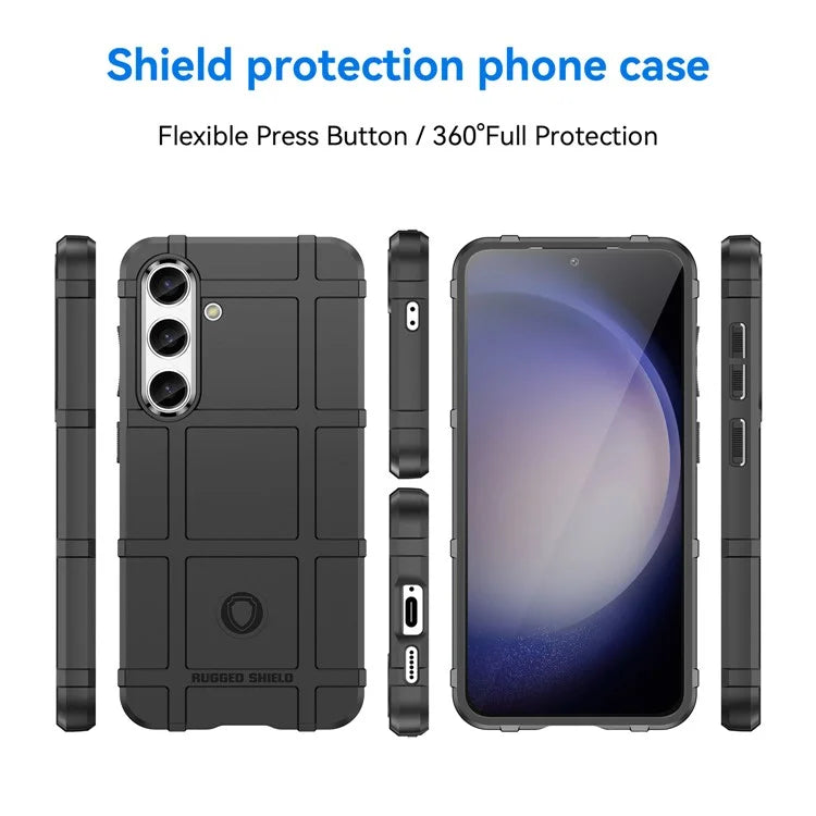 Square Grid Texture Shell for Samsung Galaxy S24 Flexible TPU Phone Case