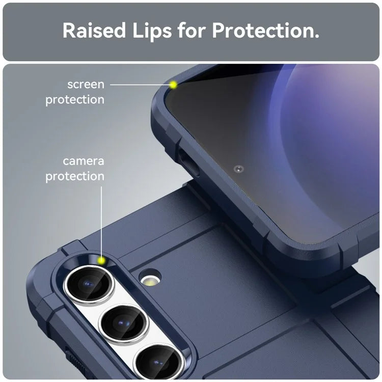 Square Grid Texture Shell for Samsung Galaxy S24 Flexible TPU Phone Case