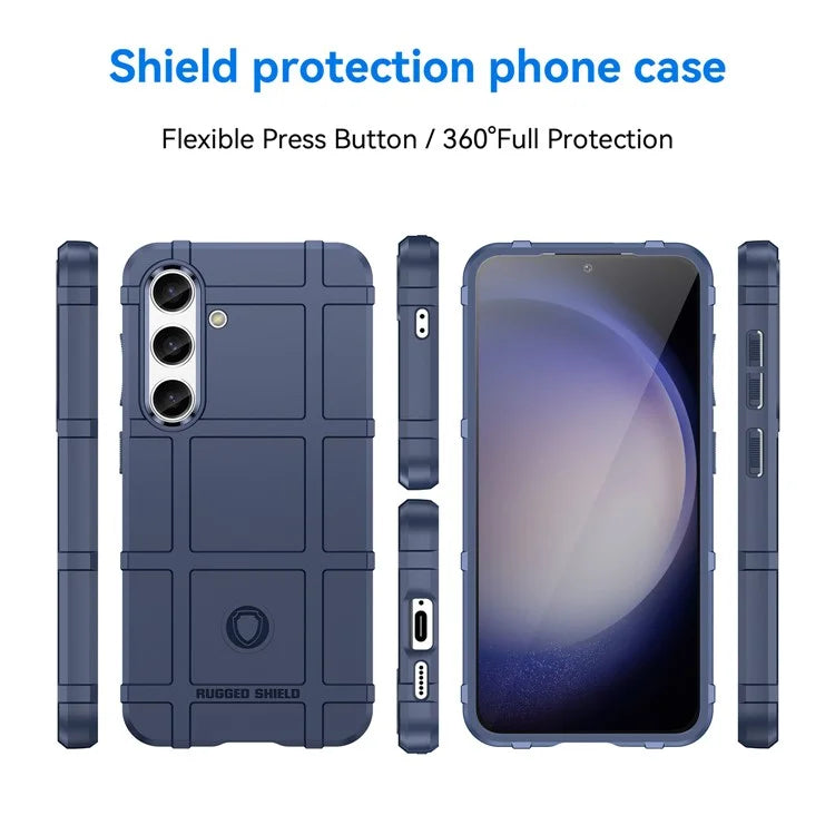 Square Grid Texture Shell for Samsung Galaxy S24 Flexible TPU Phone Case