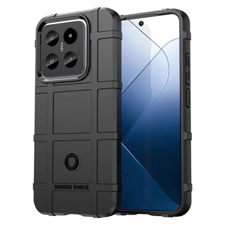 For Xiaomi 14 Case Slim-Fit Phone Shell Square Grid Texture TPU Phone Cover