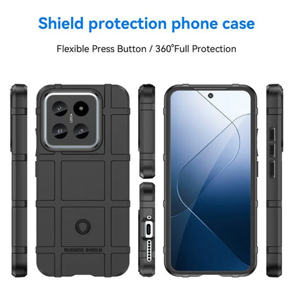 For Xiaomi 14 Case Slim-Fit Phone Shell Square Grid Texture TPU Phone Cover