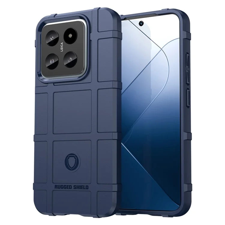 For Xiaomi 14 Case Slim-Fit Phone Shell Square Grid Texture TPU Phone Cover