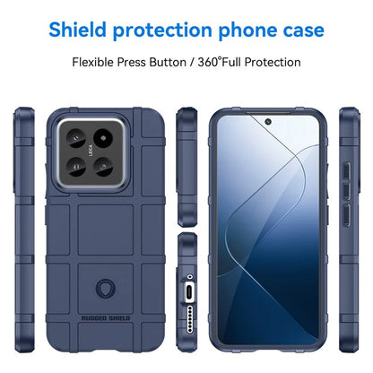 For Xiaomi 14 Case Slim-Fit Phone Shell Square Grid Texture TPU Phone Cover