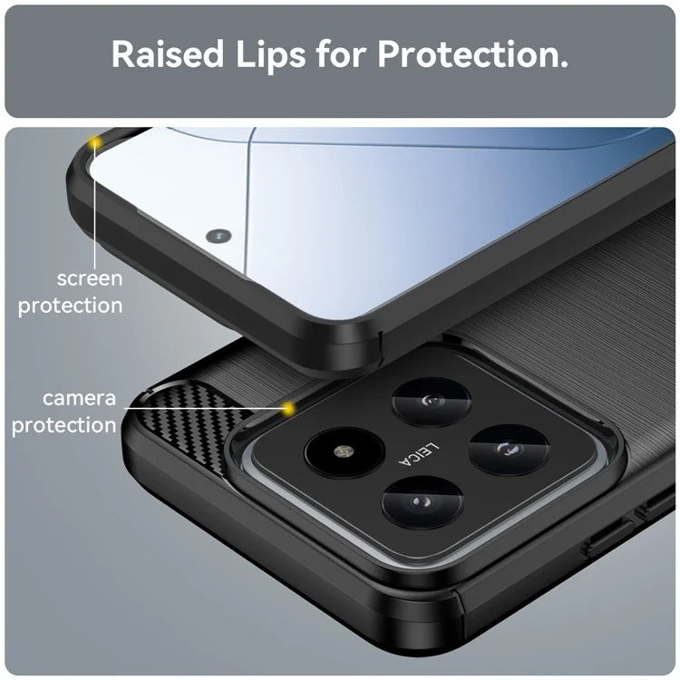 For Xiaomi 14 Anti-Scratch Phone Shell TPU Carbon Fiber Texture Phone Case