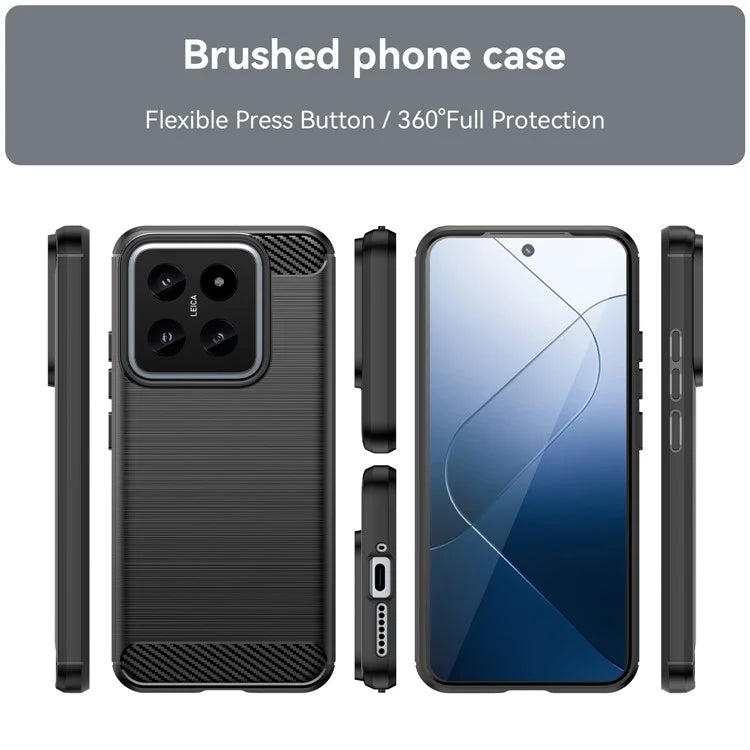 For Xiaomi 14 Anti-Scratch Phone Shell TPU Carbon Fiber Texture Phone Case