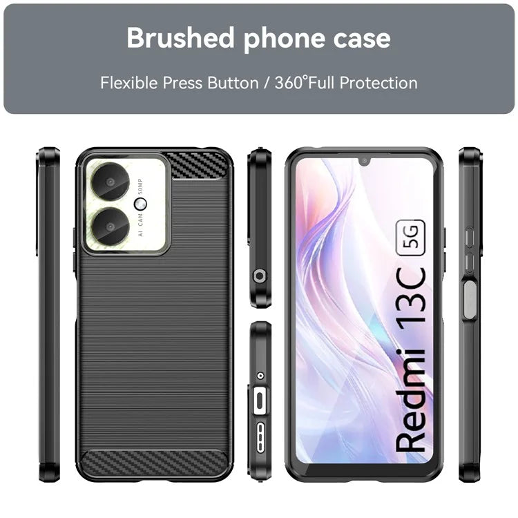 For Xiaomi Redmi 13C 4G / 5G / 13R 5G / Poco M6  / Poco C65 4G Case TPU Carbon Fiber Texture Cover