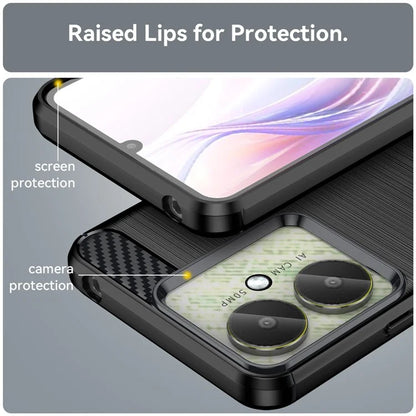 For Xiaomi Redmi 13C 4G / 5G / 13R 5G / Poco M6  / Poco C65 4G Case TPU Carbon Fiber Texture Cover