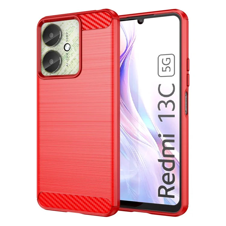 For Xiaomi Redmi 13C 4G / 5G / 13R 5G / Poco M6  / Poco C65 4G Case TPU Carbon Fiber Texture Cover