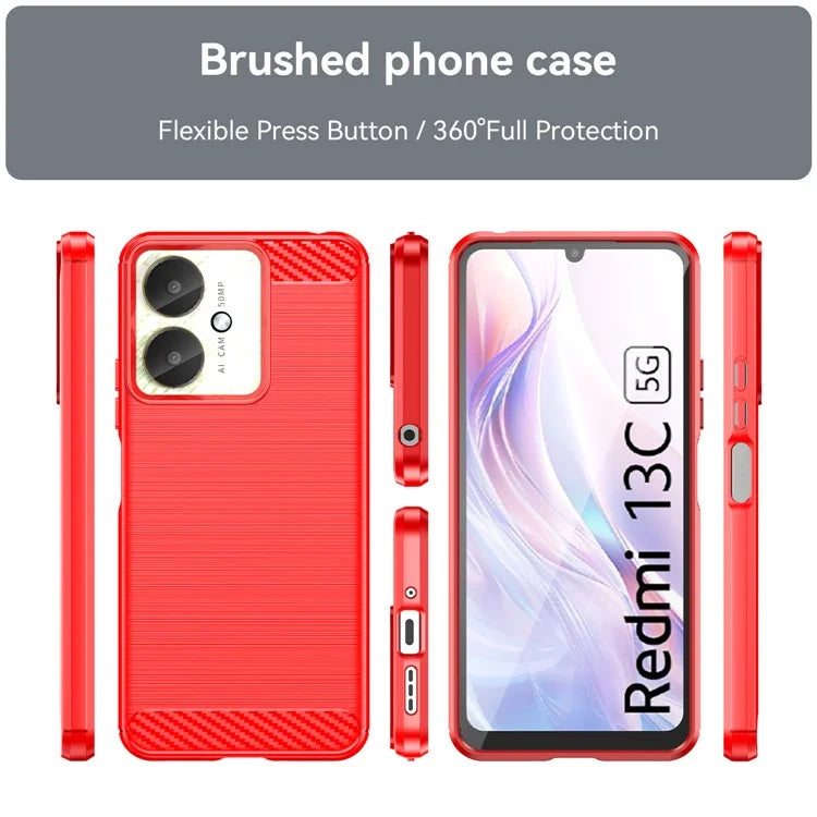 For Xiaomi Redmi 13C 4G / 5G / 13R 5G / Poco M6  / Poco C65 4G Case TPU Carbon Fiber Texture Cover