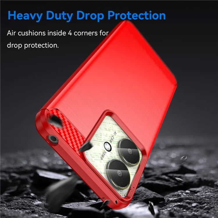 For Xiaomi Redmi 13C 4G / 5G / 13R 5G / Poco M6  / Poco C65 4G Case TPU Carbon Fiber Texture Cover