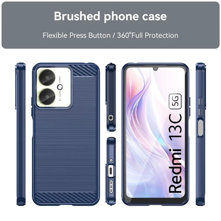 For Xiaomi Redmi 13C 4G / 5G / 13R 5G / Poco M6  / Poco C65 4G Case TPU Carbon Fiber Texture Cover