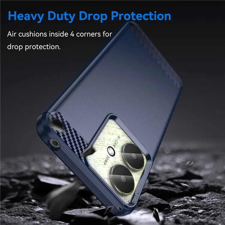 For Xiaomi Redmi 13C 4G / 5G / 13R 5G / Poco M6  / Poco C65 4G Case TPU Carbon Fiber Texture Cover