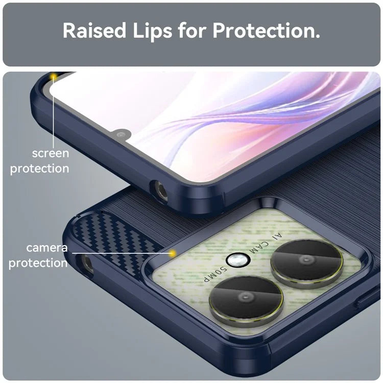 For Xiaomi Redmi 13C 4G / 5G / 13R 5G / Poco M6  / Poco C65 4G Case TPU Carbon Fiber Texture Cover