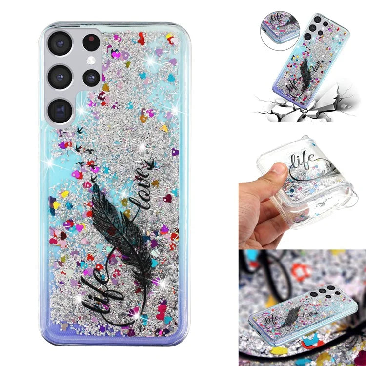 For Samsung Galaxy S24 Ultra Case Quicksand Embossment Pattern TPU Cover