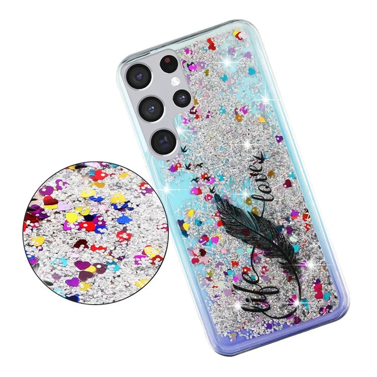 For Samsung Galaxy S24 Ultra Case Quicksand Embossment Pattern TPU Cover