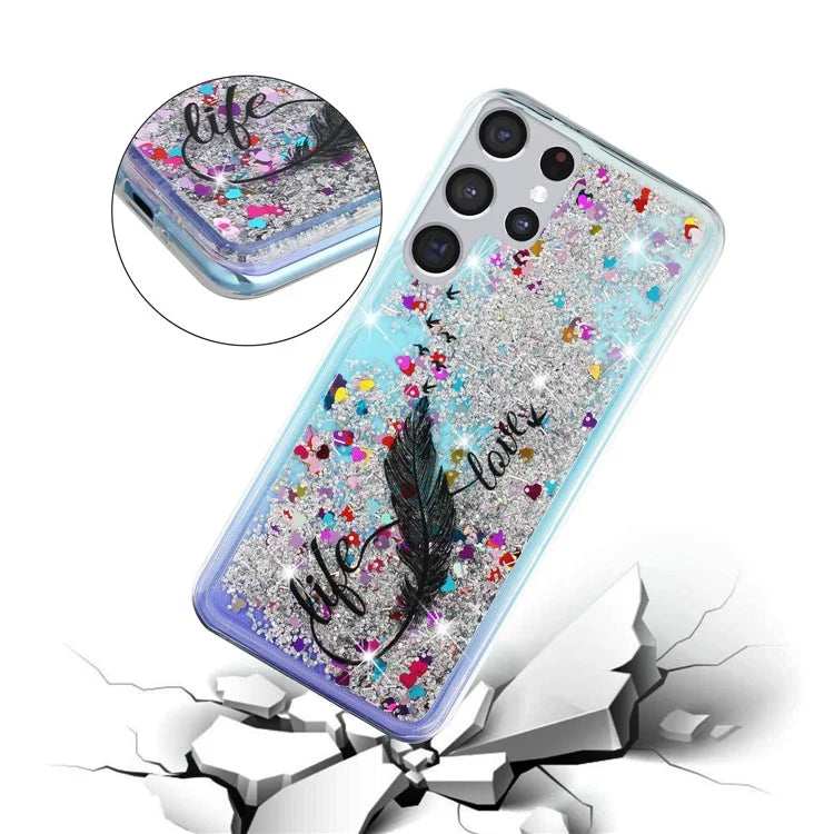 For Samsung Galaxy S24 Ultra Case Quicksand Embossment Pattern TPU Cover