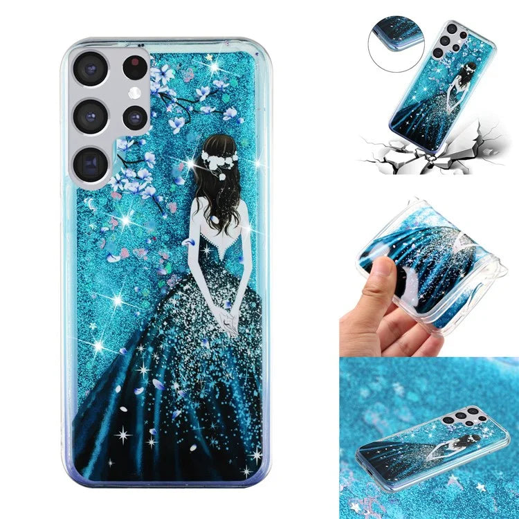 For Samsung Galaxy S24 Ultra Case Quicksand Embossment Pattern TPU Cover