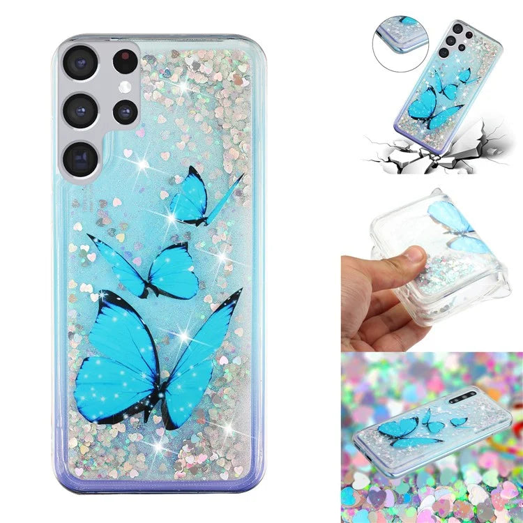 For Samsung Galaxy S24 Ultra Case Quicksand Embossment Pattern TPU Cover