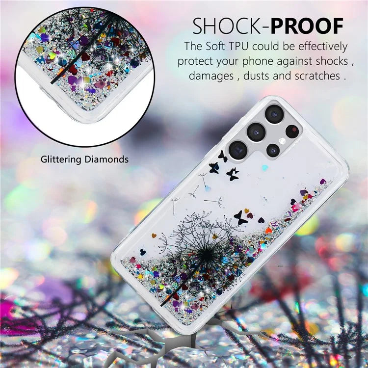 For Samsung Galaxy S24 Ultra Case Quicksand Embossment Pattern TPU Cover