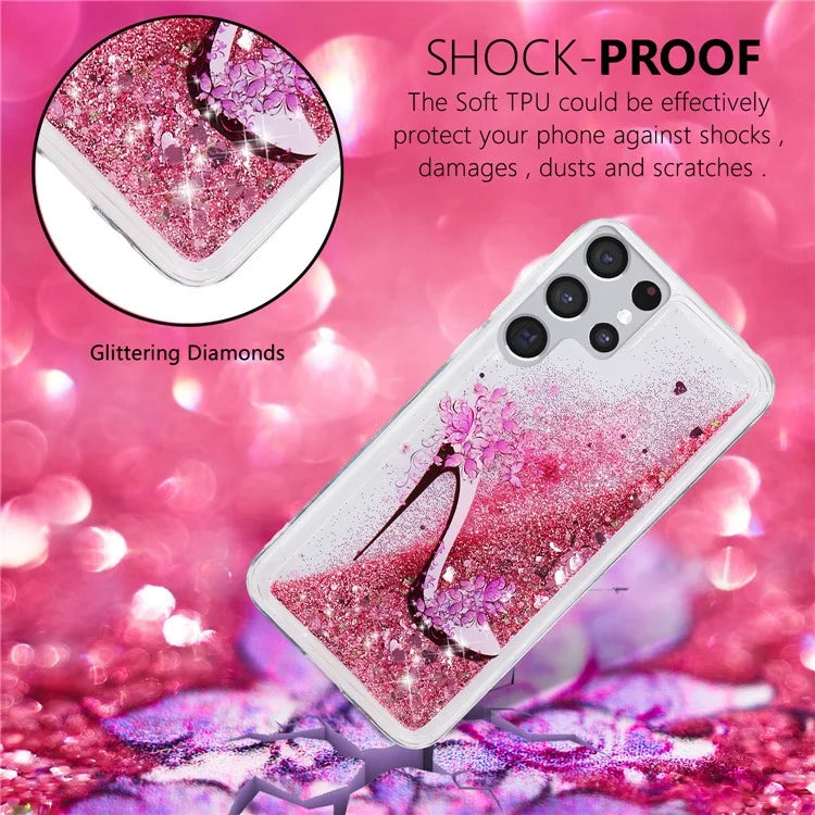 For Samsung Galaxy S24 Ultra Case Quicksand Embossment Pattern TPU Cover