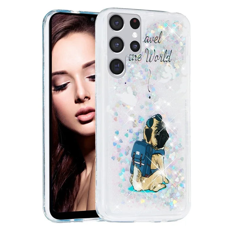 For Samsung Galaxy S24 Ultra Case Quicksand Embossment Pattern TPU Cover