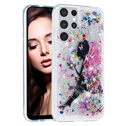 For Samsung Galaxy S24 Ultra Case Quicksand Embossment Pattern TPU Cover