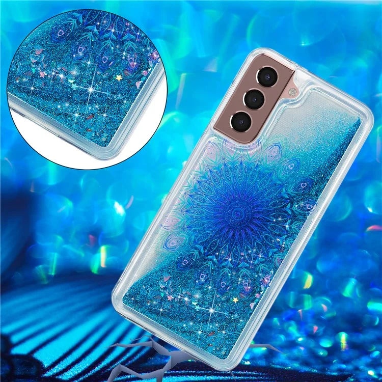 For Samsung Galaxy S24 TPU Case Embossment Pattern Quicksand Phone Cover